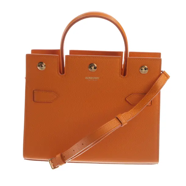 Handbag, in Orange, Leather, Burberry