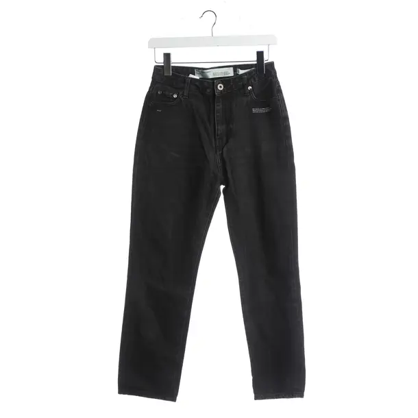 Boyfriend Jeans, in Gray, Cotton, Off-White