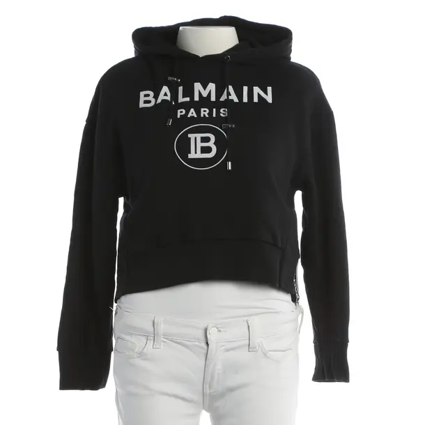 Felpa con cappuccio, in Nero, Cotone, Balmain