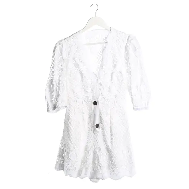 Dress, in White, Cotton, self-portrait