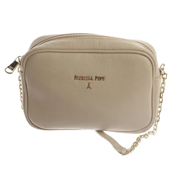 Shoulder Bag, in Beige, Leather, Patrizia Pepe