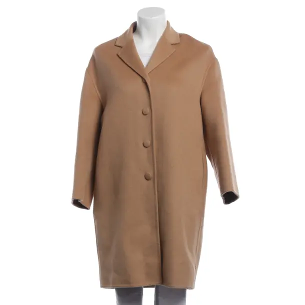 Mid-Season Coat, in Camel, Wool, Prada