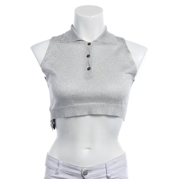 Top, in Silber, Viskose, Prada