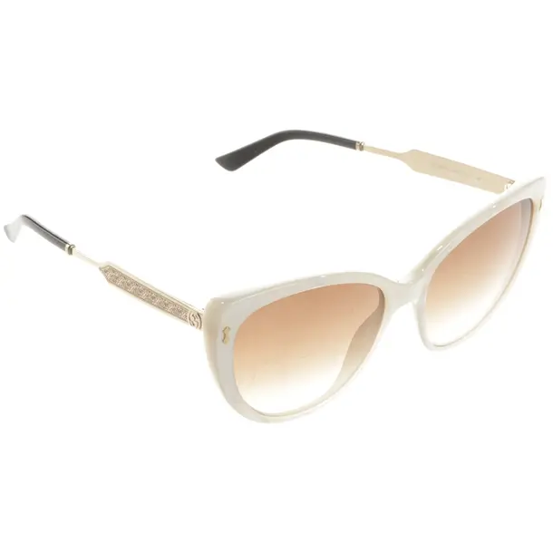 Sonnenbrille, in Weiß, Kunststoff / Metall, Gucci