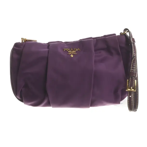 Clutch Bag, in Purple, Polyamide, Prada