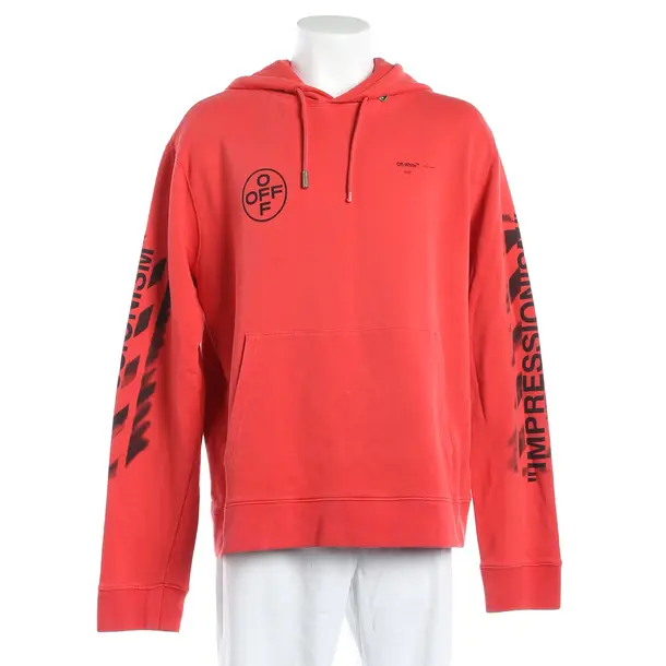 Hoodie, in Red, Cotton, Off-White