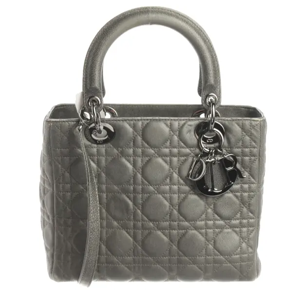 Handtasche, in Grau, Leder, Dior
