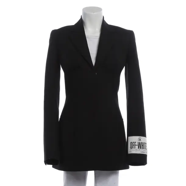 Blazer, in Black, Wolle, Off-White