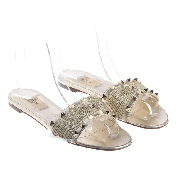 Sandals, in Gold, Valentino