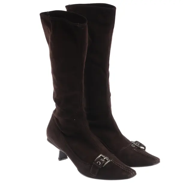 Stiefel, in Dunkelbraun, Prada