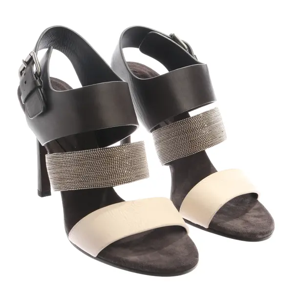 Heeled Sandals in Brown, , Brunello Cucinelli