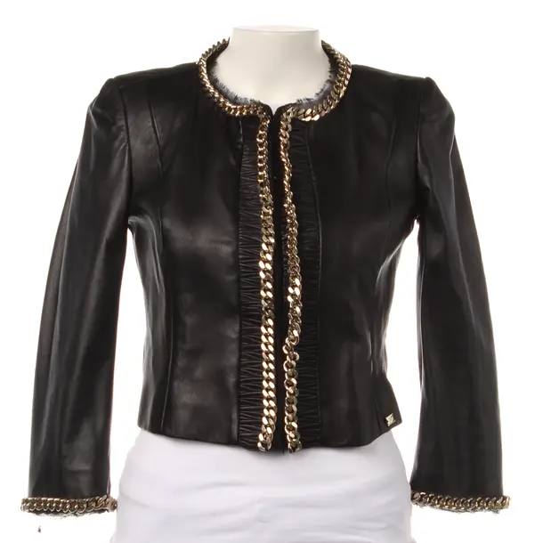 Lederjacke in Schwarz, Leder, Elisabetta Franchi