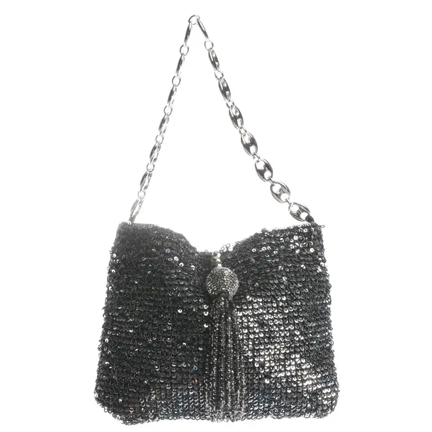 Abendtasche in Schwarz, Metall (metallisch, metallisiert), Maliparmi