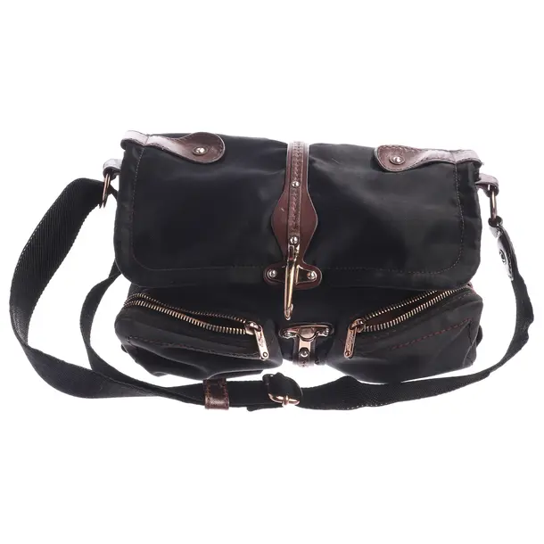 Schultertasche in Schwarz, Polyester, Fay