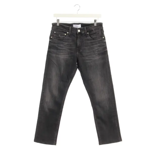 Jeans Straight Fit in Schwarz, Baumwolle, Calvin Klein