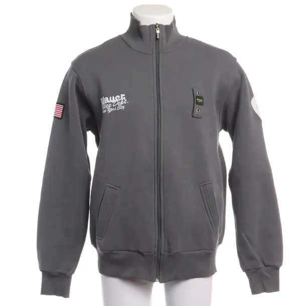 Zip-Up Hoodie in Gray, Cotton, Blauer USA