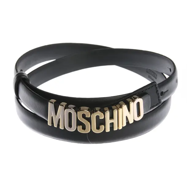 Gürtel in Schwarz, Leder, Moschino
