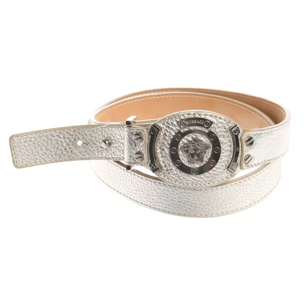 Belt in Metallic, Leather, Versace