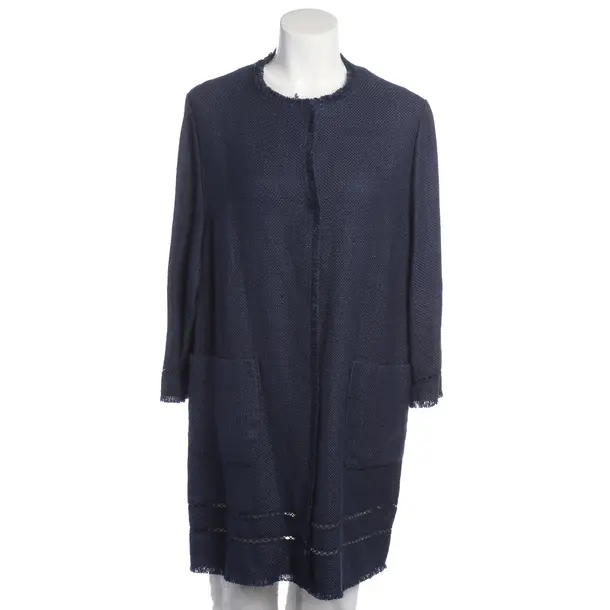 Mid-Season Coat in Blue, Linen, Ermanno Scervino
