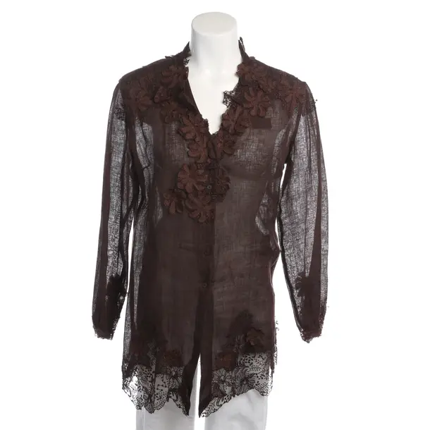 Bluse in Braun, Leinen, Ermanno Scervino