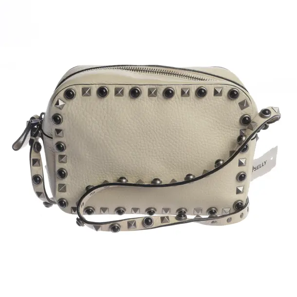 Shoulder Bag in White, Leather, Valentino