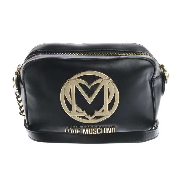 Shoulder Bag in Black, Polyvinyl, Love Moschino