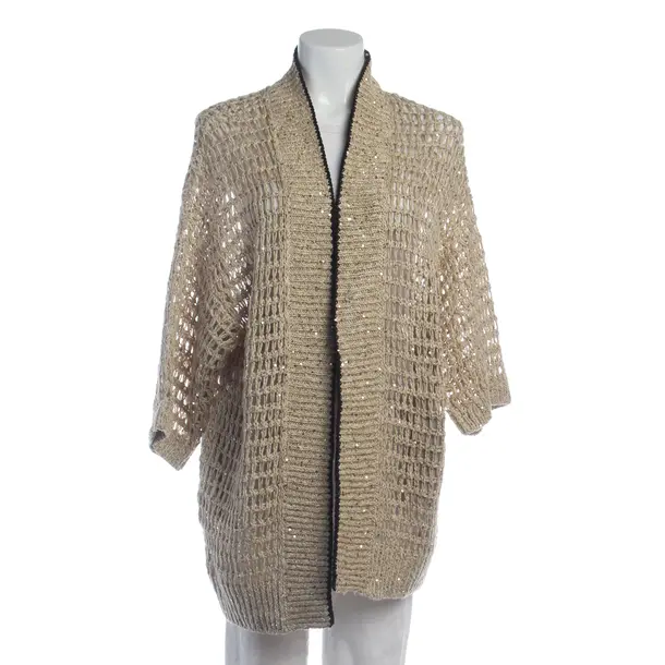 Strickjacke in Braun, Leinen, Brunello Cucinelli
