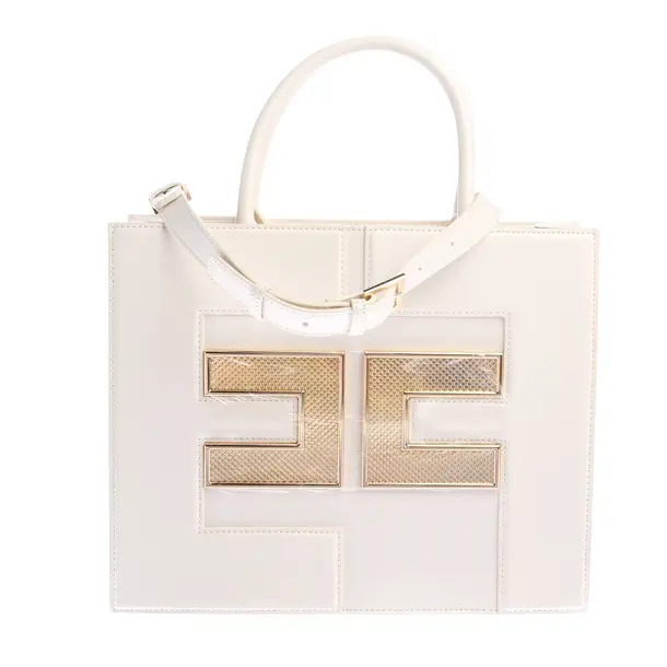 Handtasche in Weiß, Leder, Elisabetta Franchi