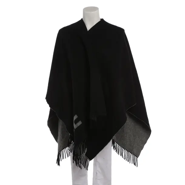 Poncho in Black, Wool, Elisabetta Franchi