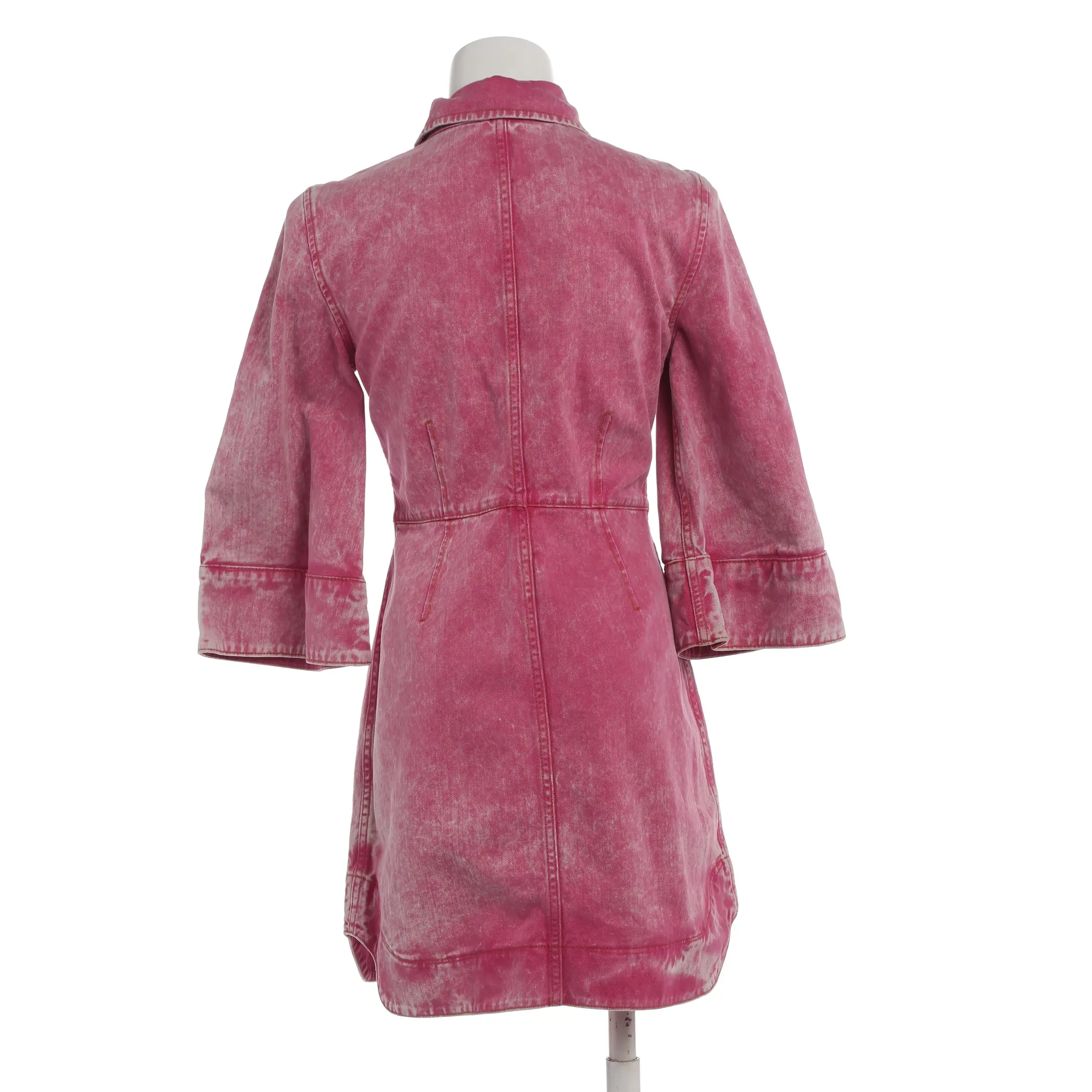 ganni pink denim dress Ganni Washed Denim Dress In Pink