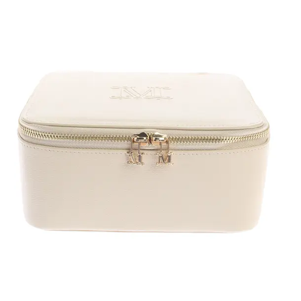 Cosmetic Bag in White, Leather, Max Mara