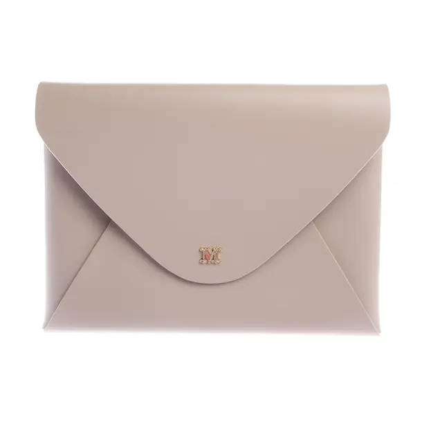 Clutch in Weiß, Leder, Max Mara