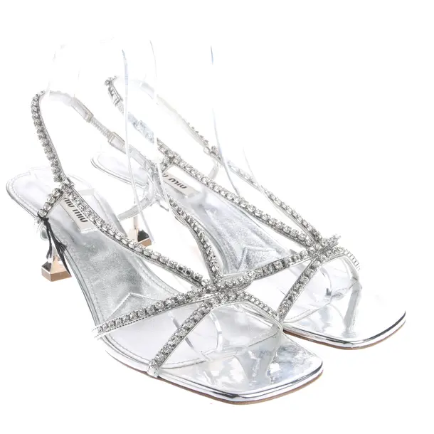 Sandaletten in Metallic, , Miu Miu