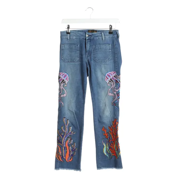 Straight Fit Jeans in Blue, Cotton, Seafarer