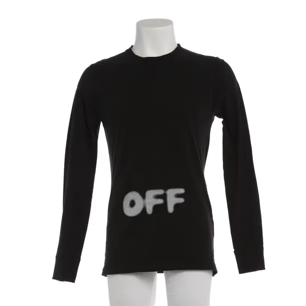 Longsleeve in Schwarz, Baumwolle, Off-White