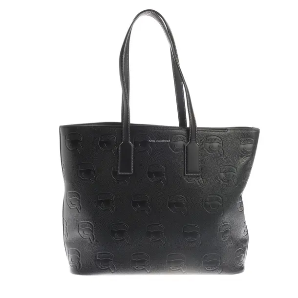 Shopper in Schwarz, Leder, Karl Lagerfeld
