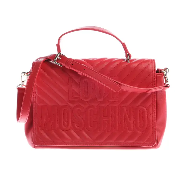 Handtasche in Rot, Polyvinyl, Love Moschino