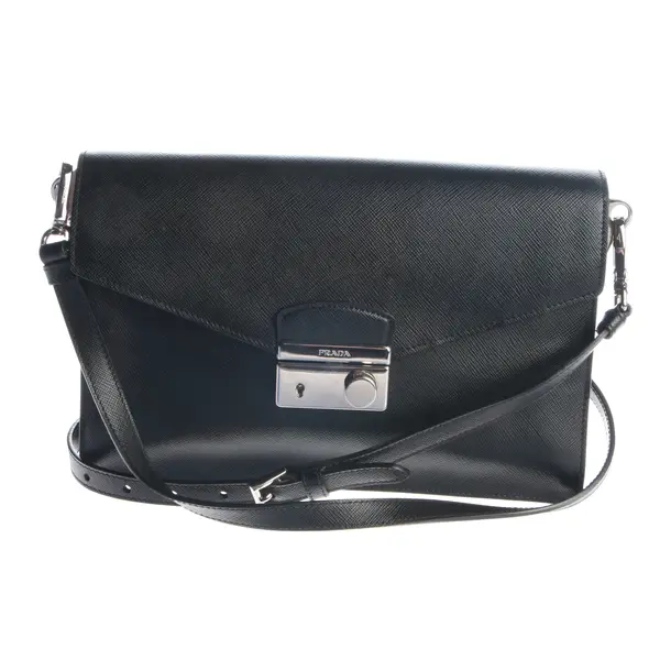 Schultertasche, in Schwarz, Leder, Prada