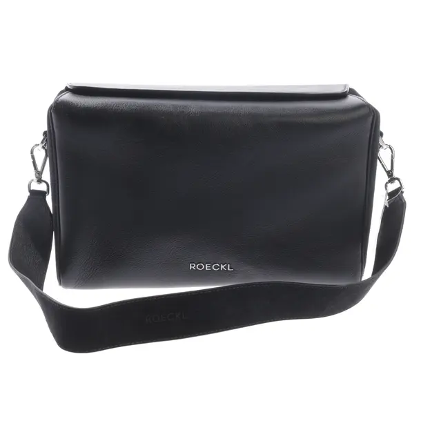 Schultertasche, in Schwarz, Leder, Roeckl