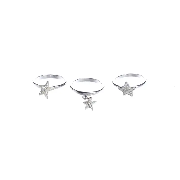 Ring-Set, in Silver, Metal (metallic, metallized), Swarovski