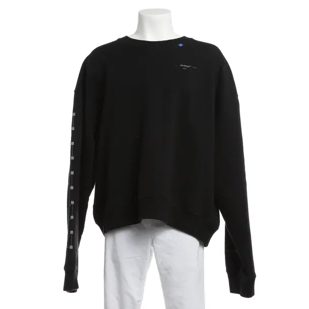 Sweatshirt, in Black, Cotton, Off-White