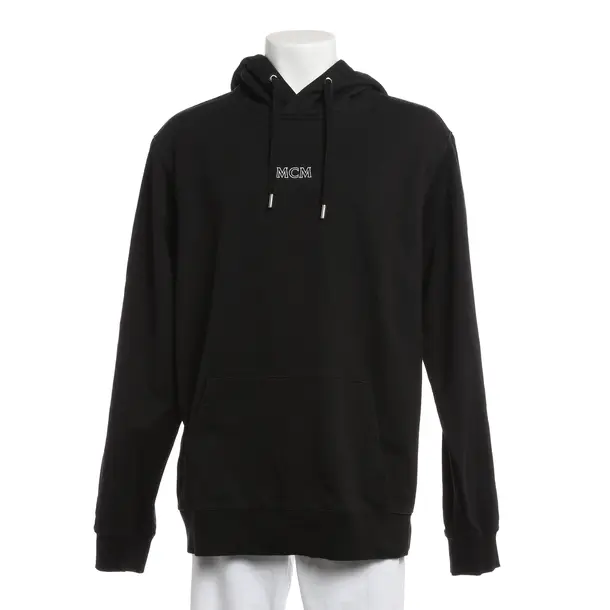 Felpa con cappuccio, in Nero, Cotone, MCM