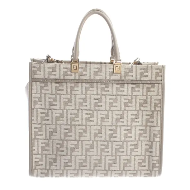 Shopper, in Beige, Baumwolle, Fendi