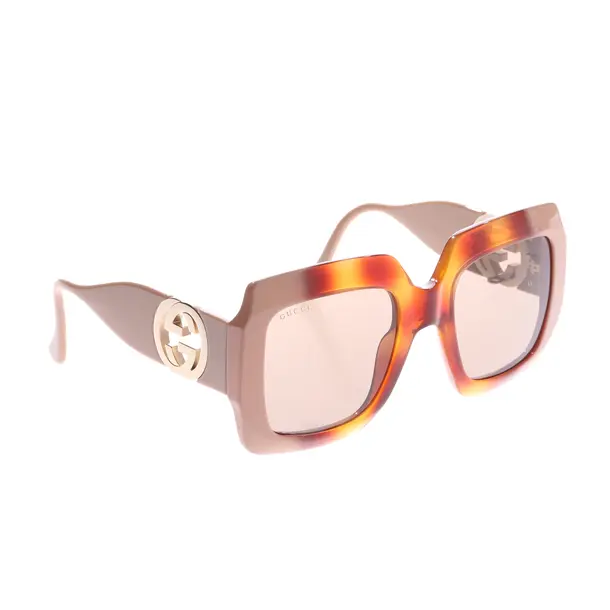 Sonnenbrille, in Hellbraun, Kunststoff, Gucci