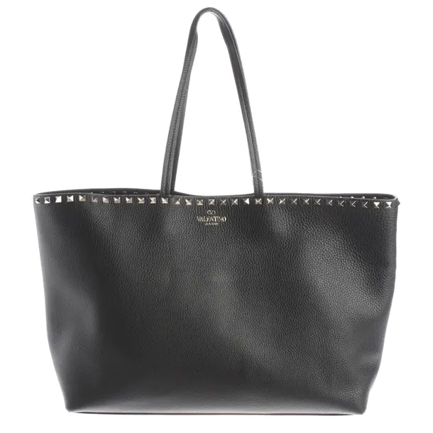 Shopper Bag, in Black, Leather, Valentino