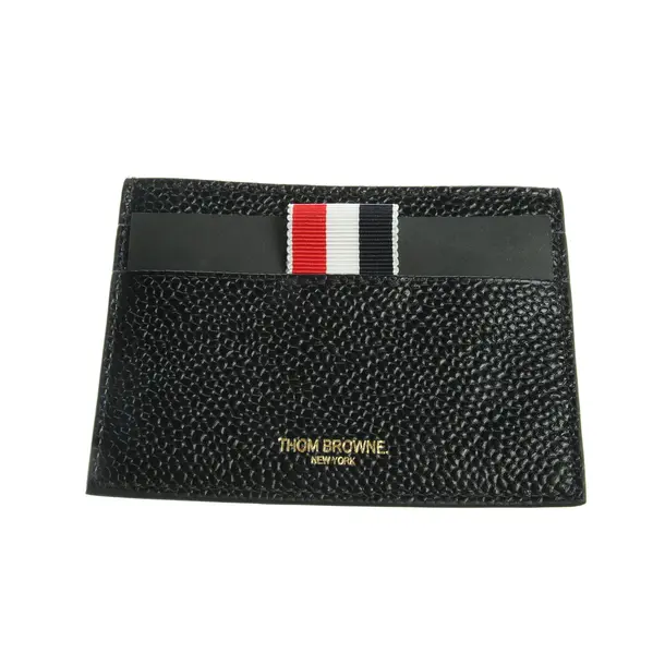 Kartenetui in Schwarz, Leder, Thom Browne