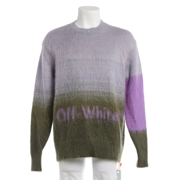 Jumper in Purple, Wool, Off-White