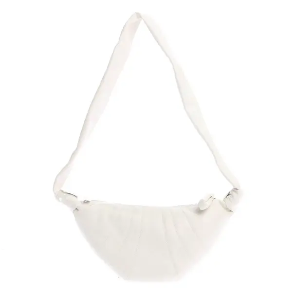 Schultertasche, in Weiß, Leder, Lemaire