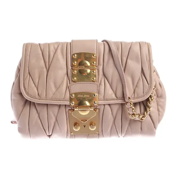 Schultertasche in Weiß, Leder, Miu Miu