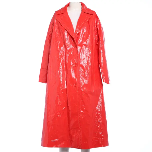 Mid-Season Coat in Red, Polyester, Stand Studio